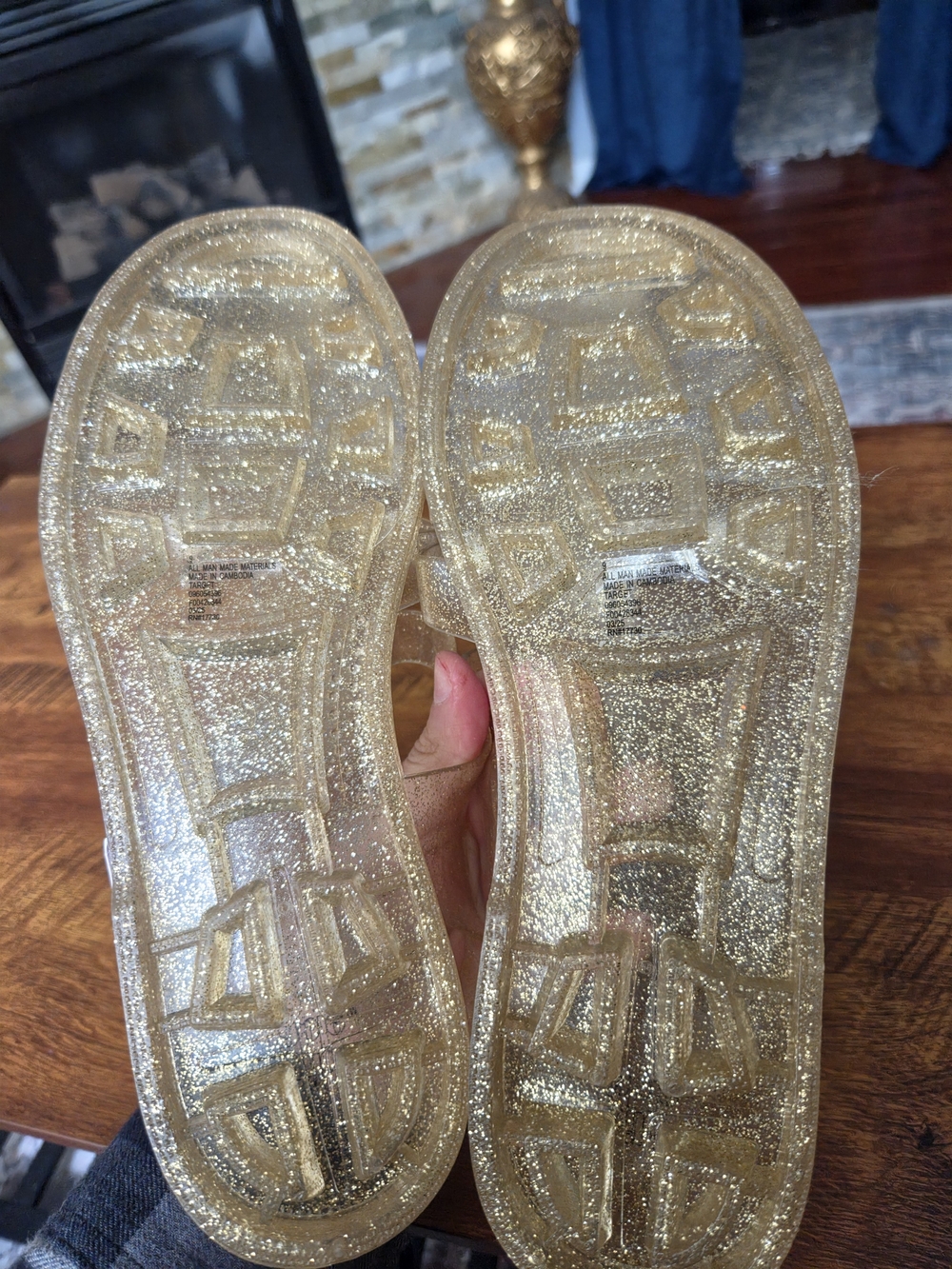 Glitter Jelly Sandals - Gold - Picture 5 of 6